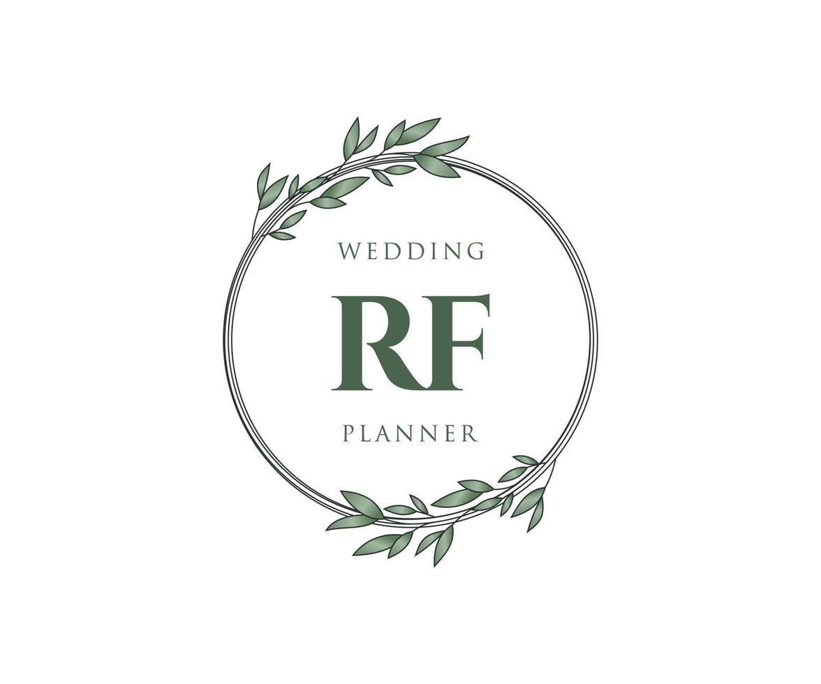 rf initialen brief hochzeit monogramm logos sammlung, handgezeichnete moderne minimalistische und florale vorlagen für einladungskarten, save the date, elegante identität für restaurant, boutique, café im vektor