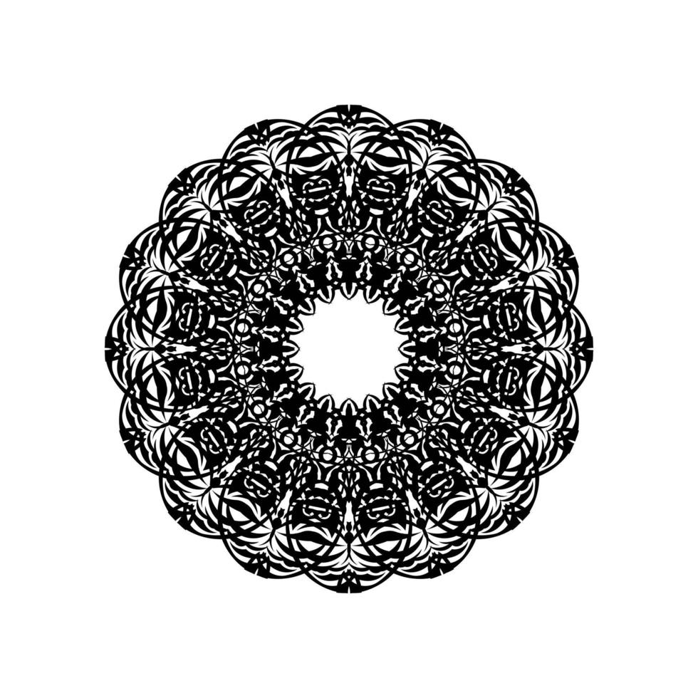 Schwarz-Weiß-Mandala-Vektor isoliert auf weiß. Vektor handgezeichnetes kreisförmiges dekoratives Element.