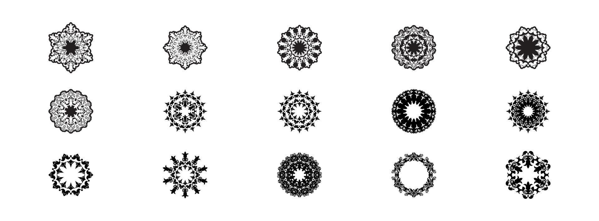 Mandalas setzen. rundes Ornamentmuster. vintage dekorative elemente. hand gezeichneter hintergrund. islam, arabisch, indisch, osmanische motive. vektor