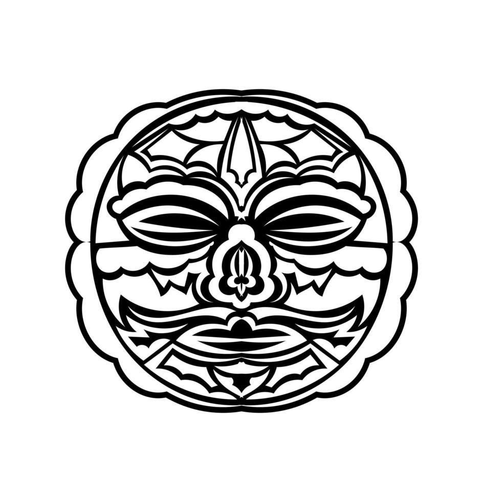 tiki mask. maori- eller polynesienmönster. bra för tryck och tatueringar. isolerat. vektor