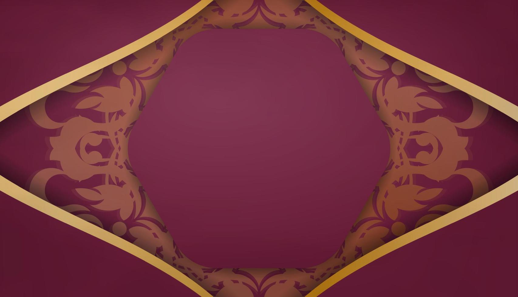Burgunder-Banner mit indischen Goldornamenten und einem Platz für Ihr Logo oder Ihren Text vektor