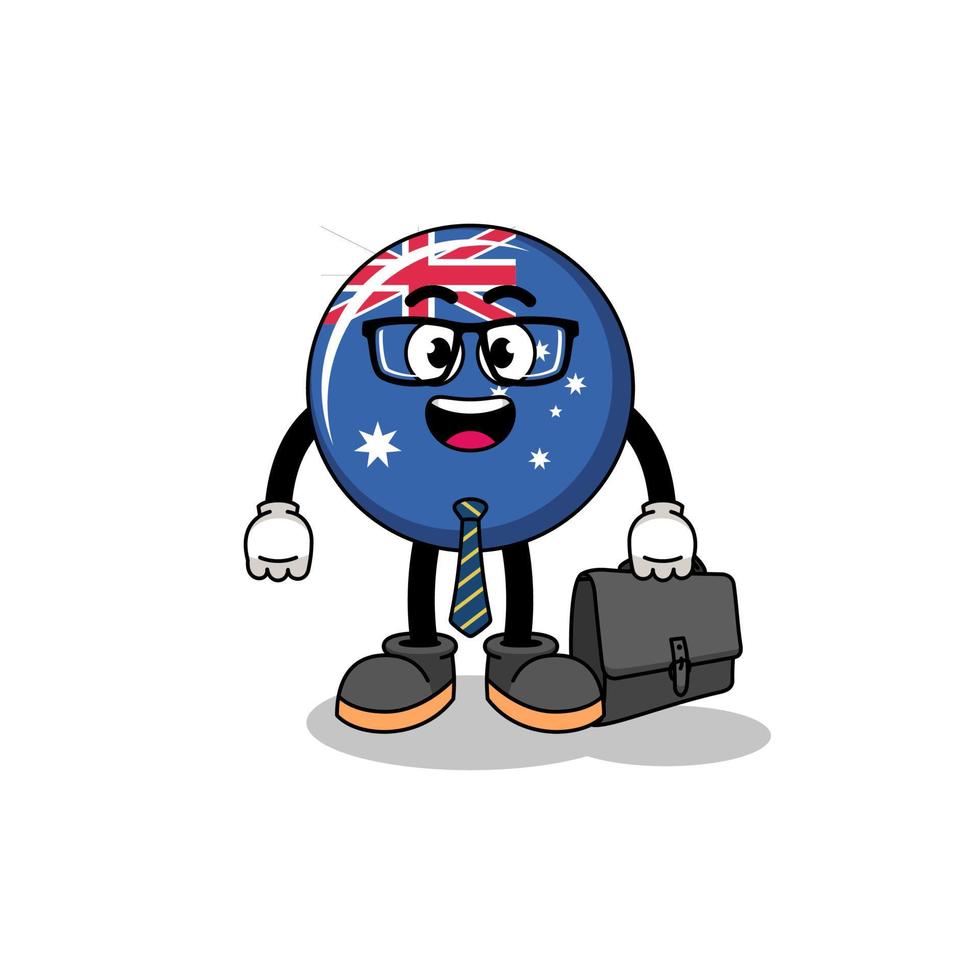 Australien flagga maskot som en affärsman vektor