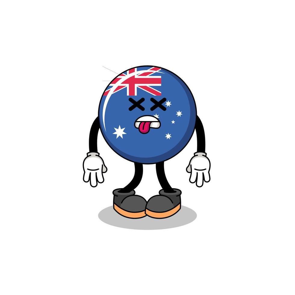 Australien flagga maskot illustration är död- vektor