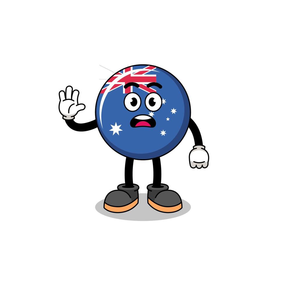 Australien flagga tecknad serie illustration håller på med sluta hand vektor