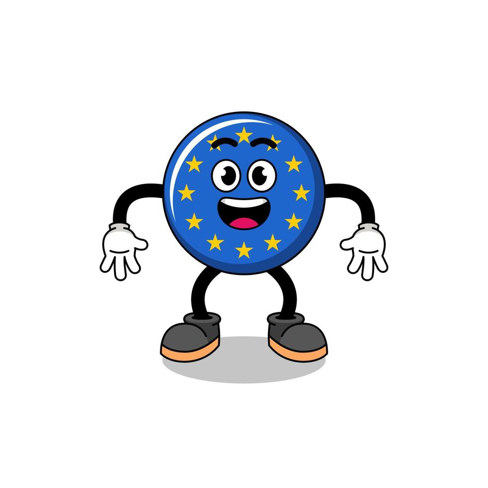 europa-flaggenkarikatur mit überraschter geste vektor