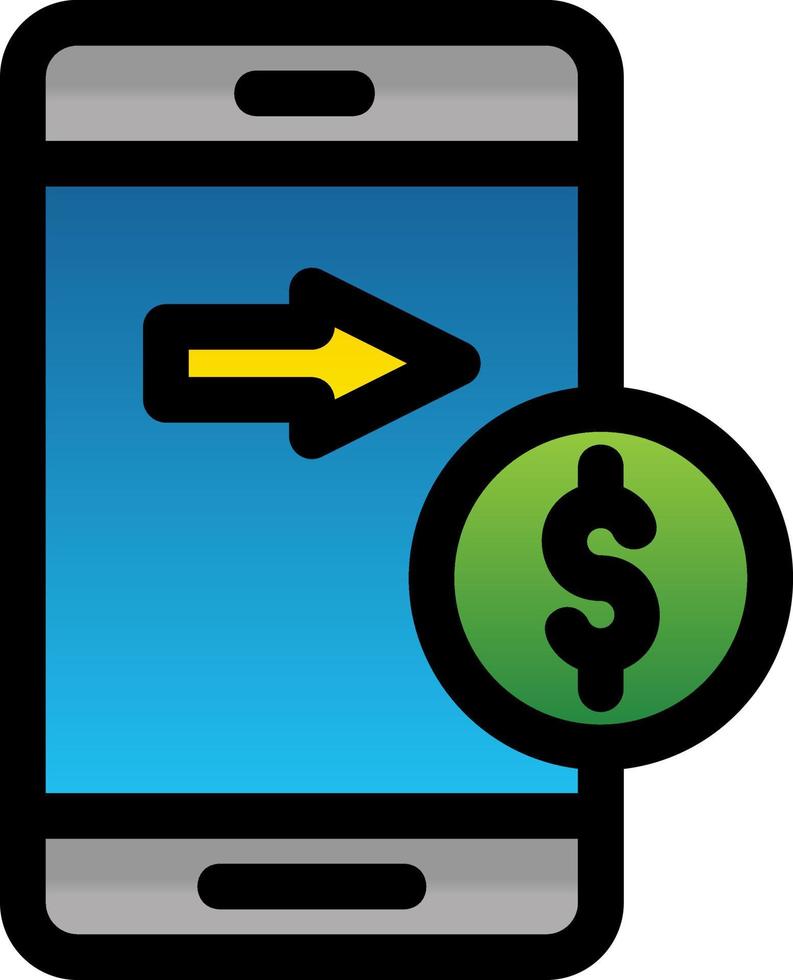 Senden Sie Geld mobiles Vektor-Icon-Design vektor