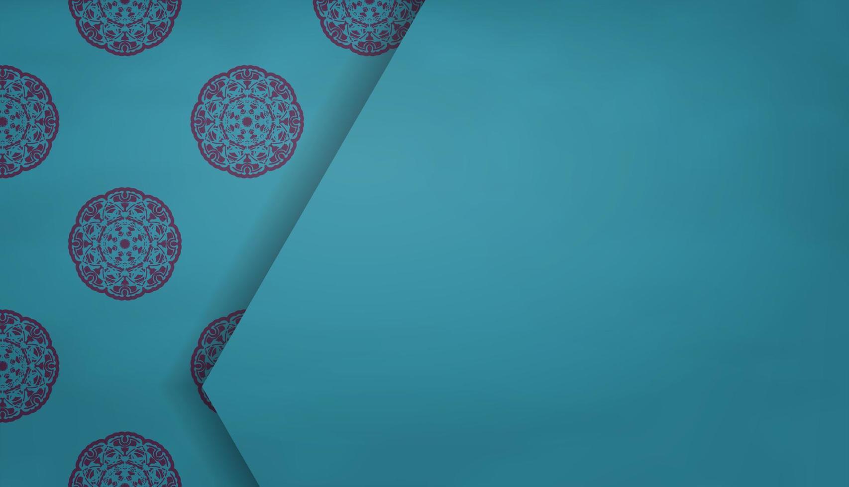 Baner in türkiser Farbe mit abstraktem lila Muster für Design unter Ihrem Text vektor