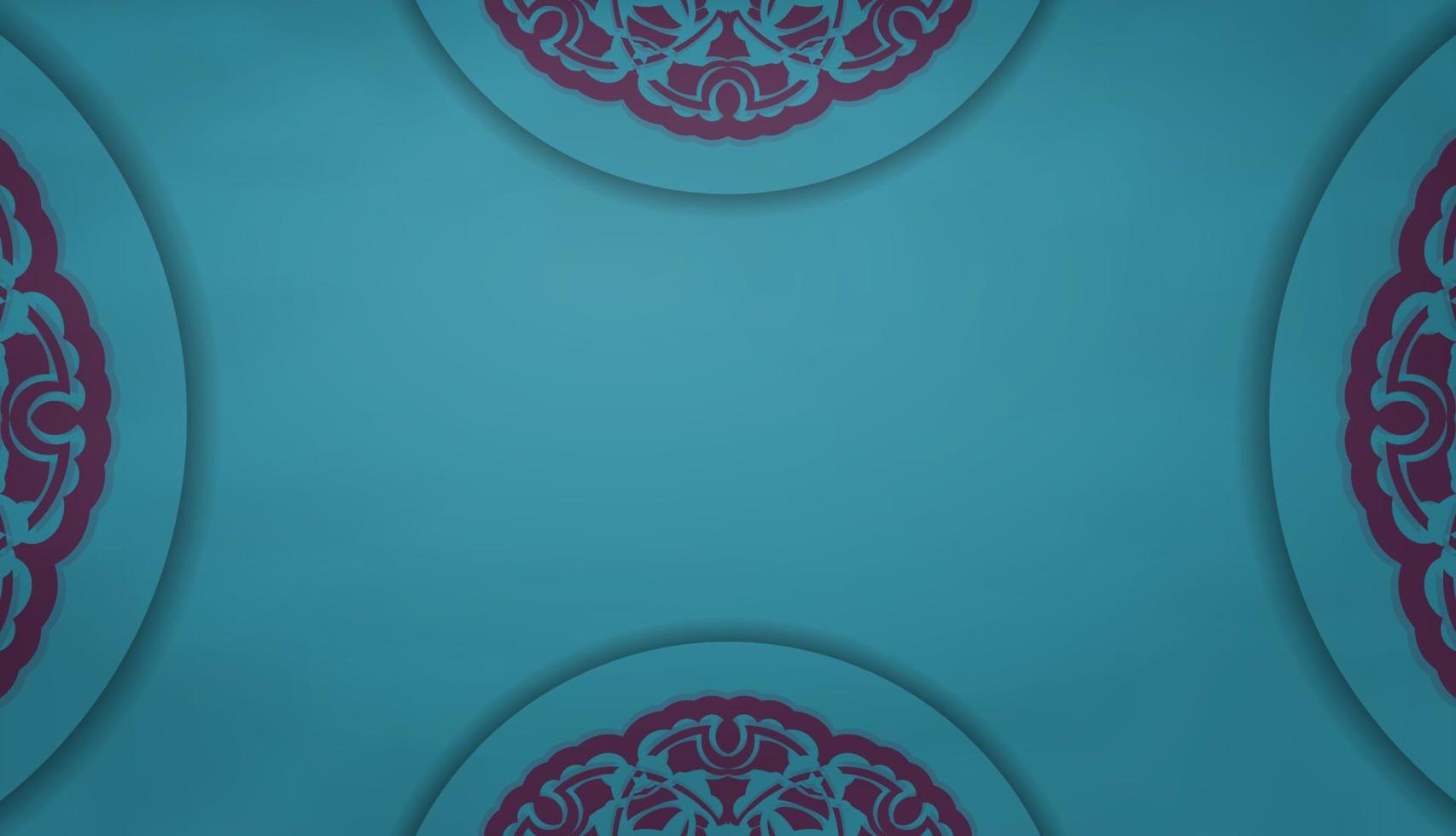 Banner in türkiser Farbe mit einem luxuriösen lila Ornament für das Design unter Ihrem Text vektor