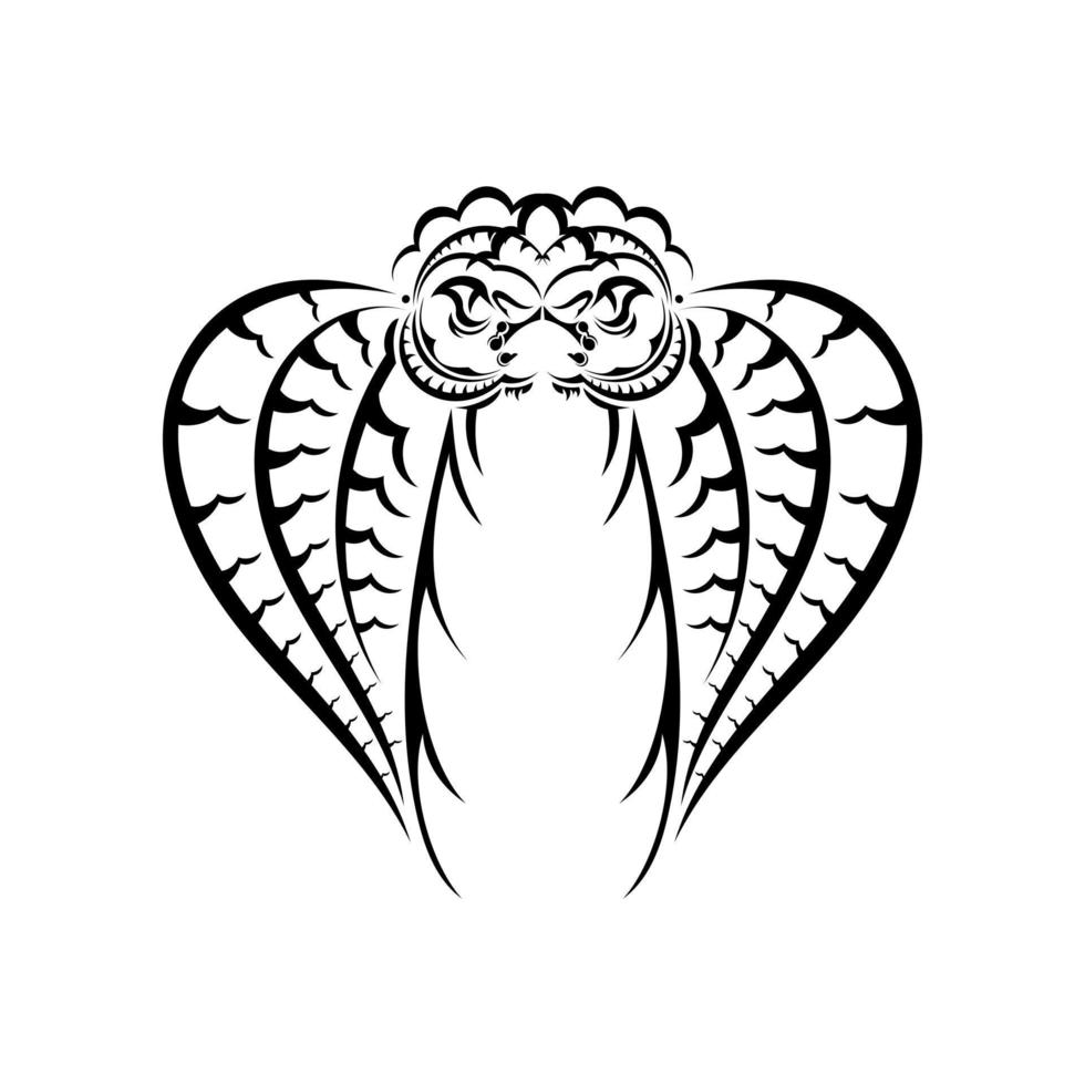 Tattoo im polynesischen Stil mit Maske und Schlangenkopf. vektor