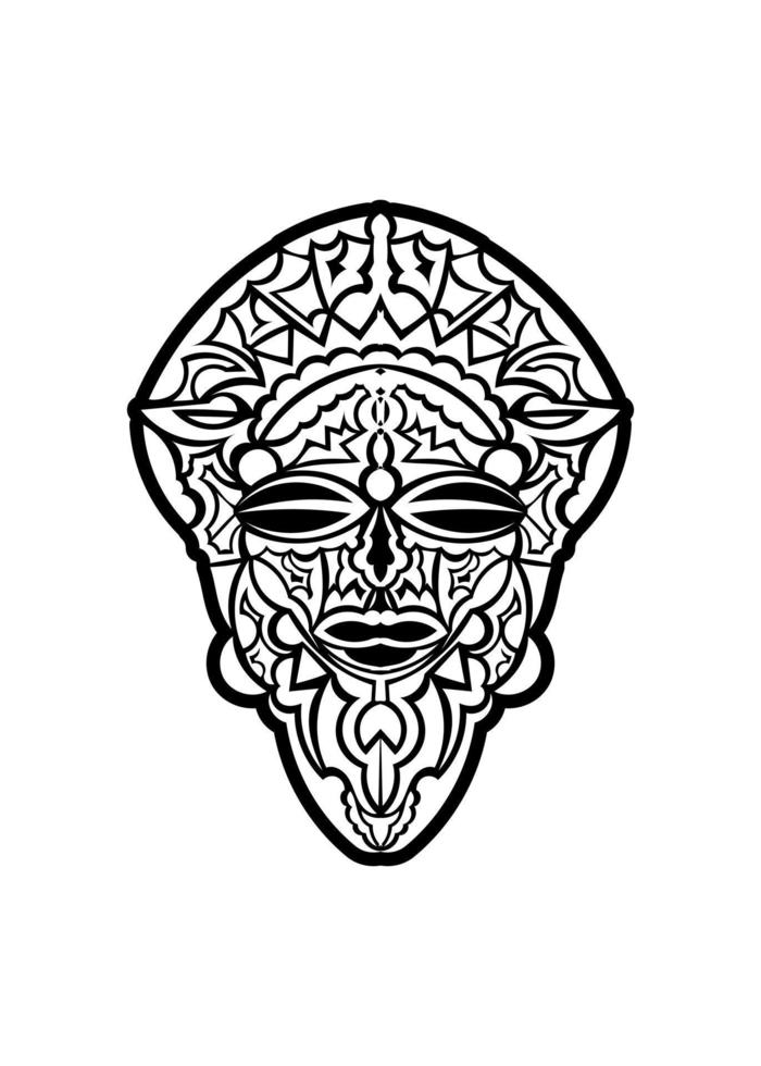 stam- afrikansk mask vektor ikon.svart vektor ikon isolerat på vit bakgrund stam- afrikansk mask.