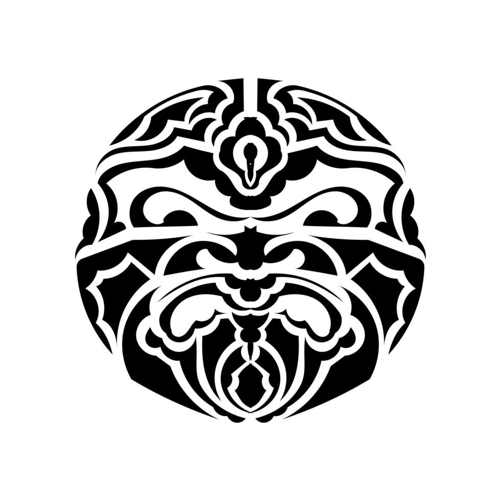 tiki mask. maori- eller polynesienmönster. bra för tryck och tatueringar. isolerat. vektor