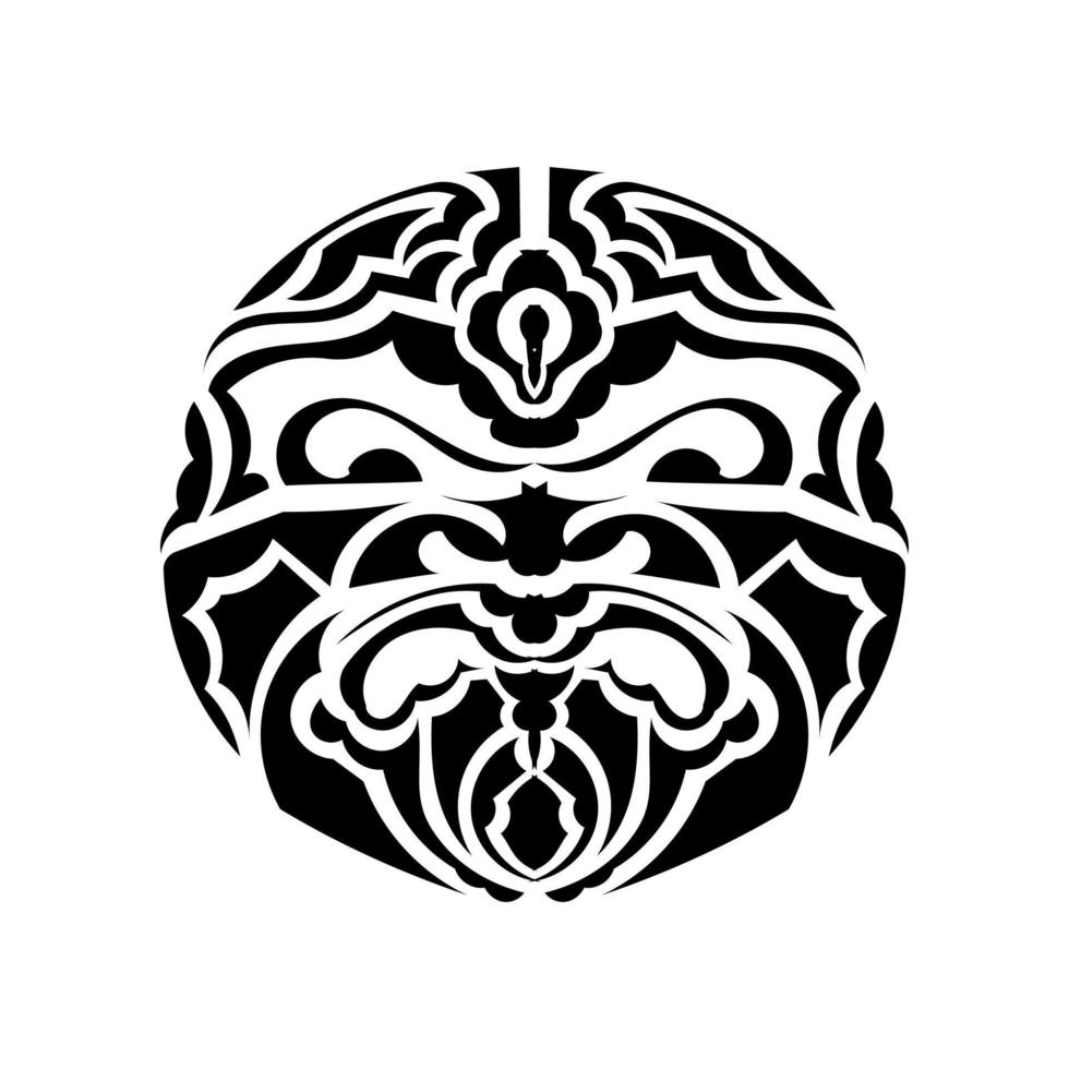 Tiki-Maske. Maori- oder Polynesien-Muster. gut für Drucke und Tattoos. isoliert. Vektor