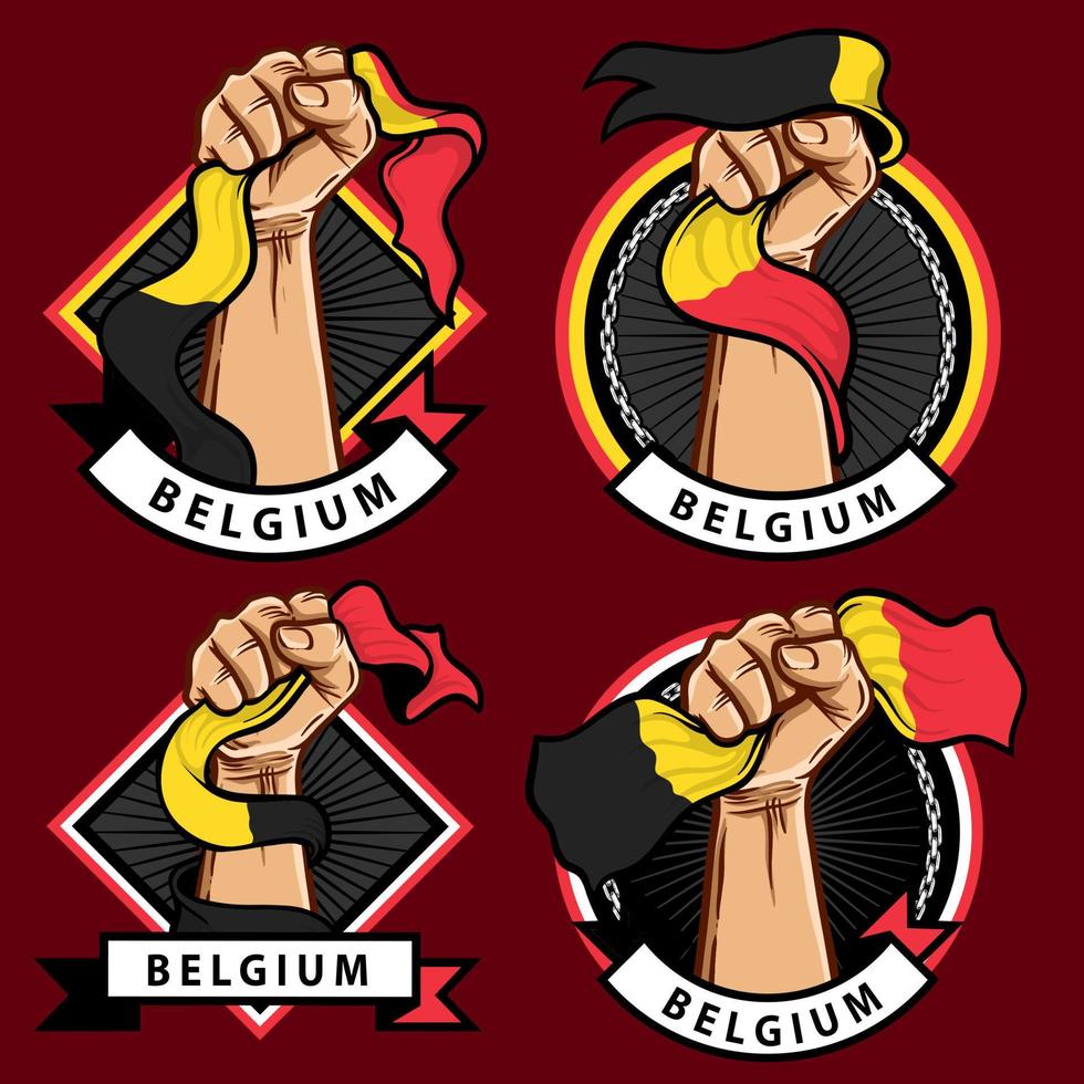 fausthände mit belgischer flaggenillustration vektor