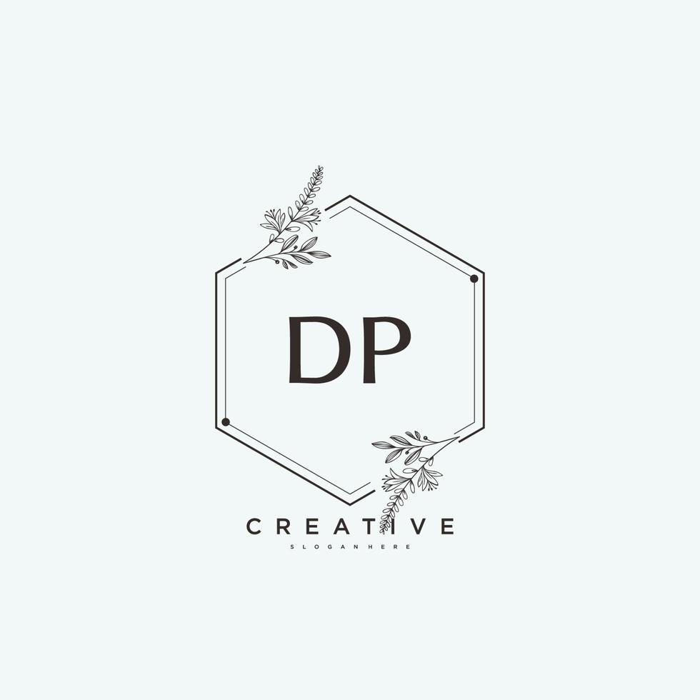 dp skönhet vektor första logotyp konst, handstil logotyp av första signatur, bröllop, mode, smycken, boutique, blommig och botanisk med kreativ mall för några företag eller företag.