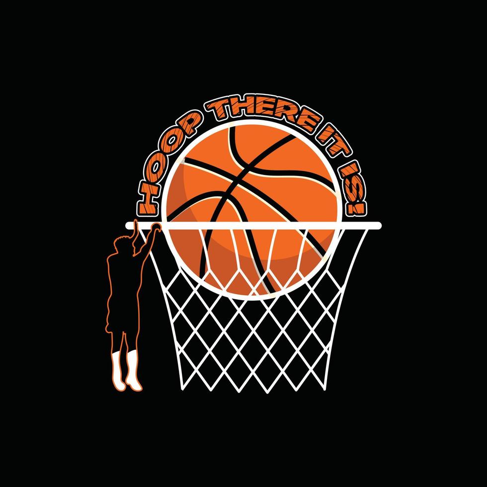 Reifen dort ist es Vektor-T-Shirt-Design. Basketball-T-Shirt-Design. kann für bedruckte Tassen, Aufkleberdesigns, Grußkarten, Poster, Taschen und T-Shirts verwendet werden. vektor