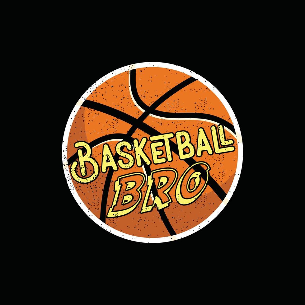 Basketball-Bro-Vektor-T-Shirt-Design. Basketball-T-Shirt-Design. kann für bedruckte Tassen, Aufkleberdesigns, Grußkarten, Poster, Taschen und T-Shirts verwendet werden. vektor