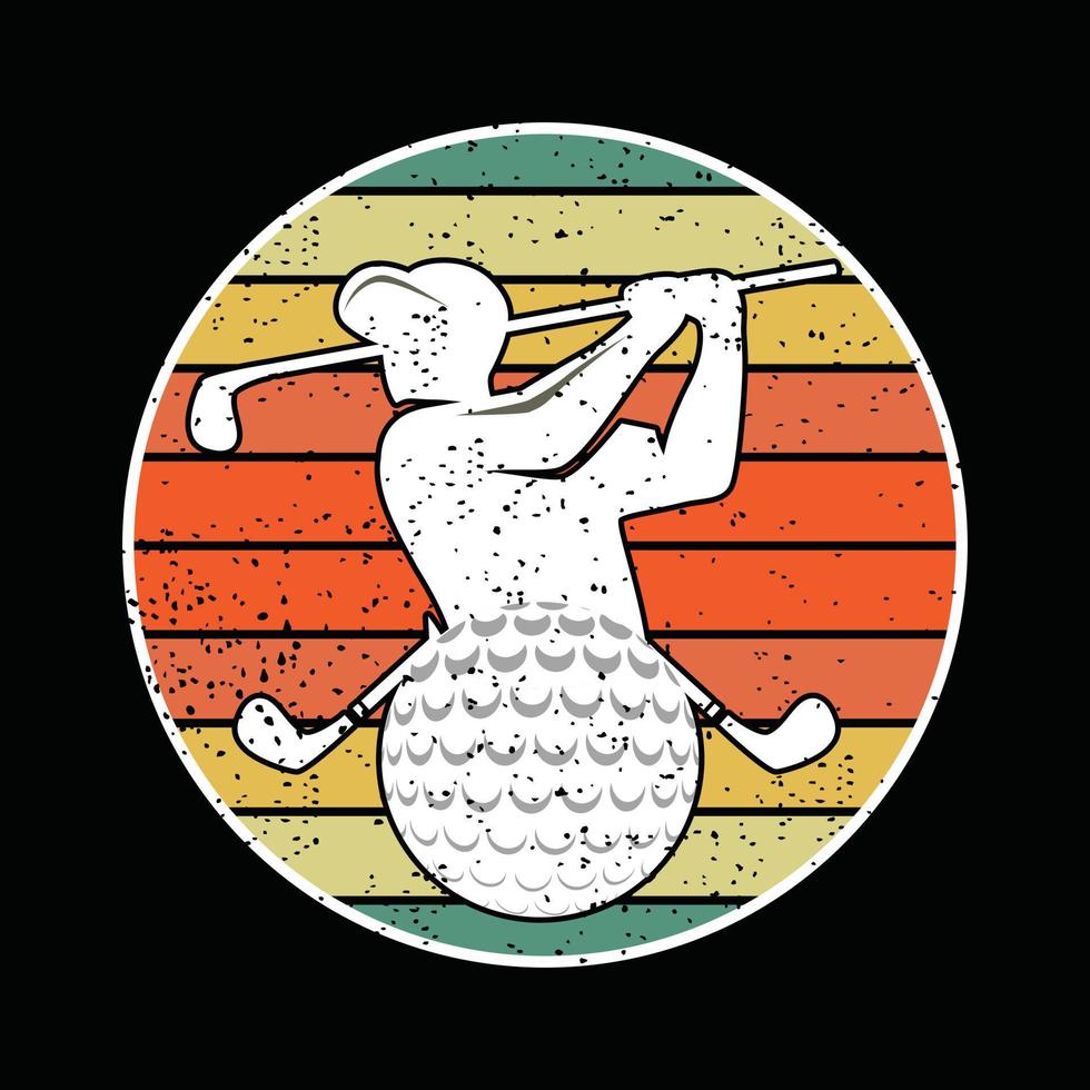 Golf-Vektor-T-Shirt-Design. Golfball-T-Shirt-Design. kann für bedruckte Tassen, Aufkleberdesigns, Grußkarten, Poster, Taschen und T-Shirts verwendet werden. vektor
