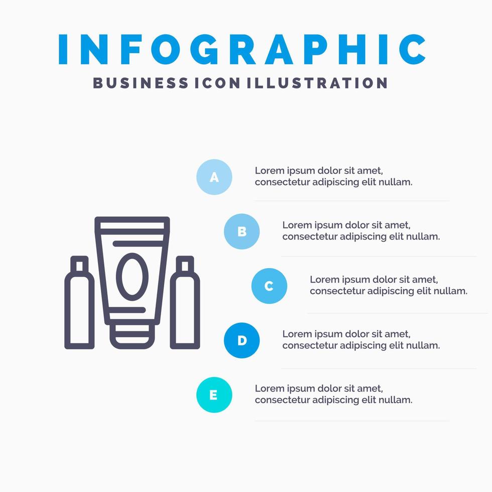 sport grädde medicinsk sjukvård linje ikon med 5 steg presentation infographics bakgrund vektor