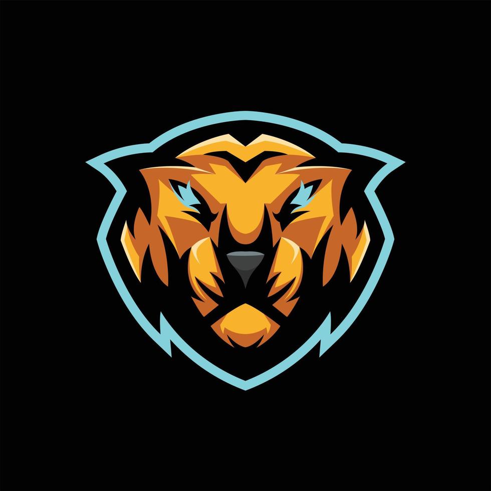 tiger mascot esport logotyp vektor