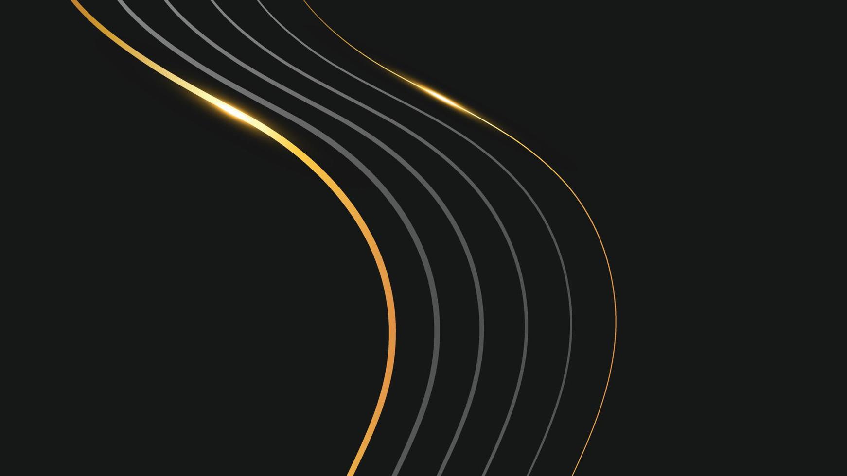 abstrakte goldene Linien schwarzer Hintergrund. schwarzer und goldener moderner abstrakter hintergrund vektor