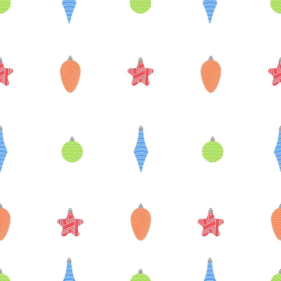 sömlös mönster med jul bollar på vit bakgrund. vektor illustration