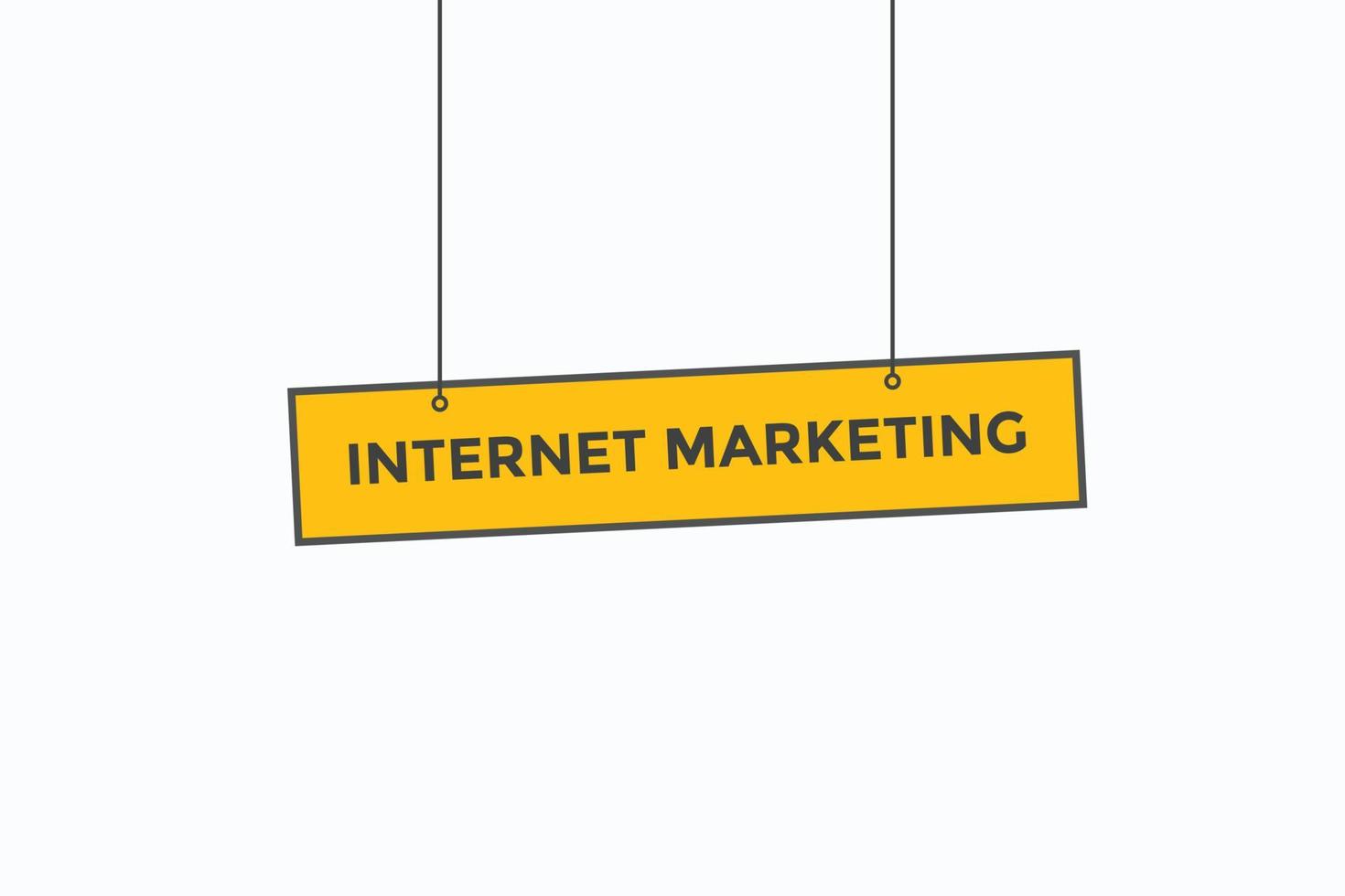 Schaltflächenvektoren für Internet-Marketing. Zeichenetikett Sprechblase Internet-Marketing vektor
