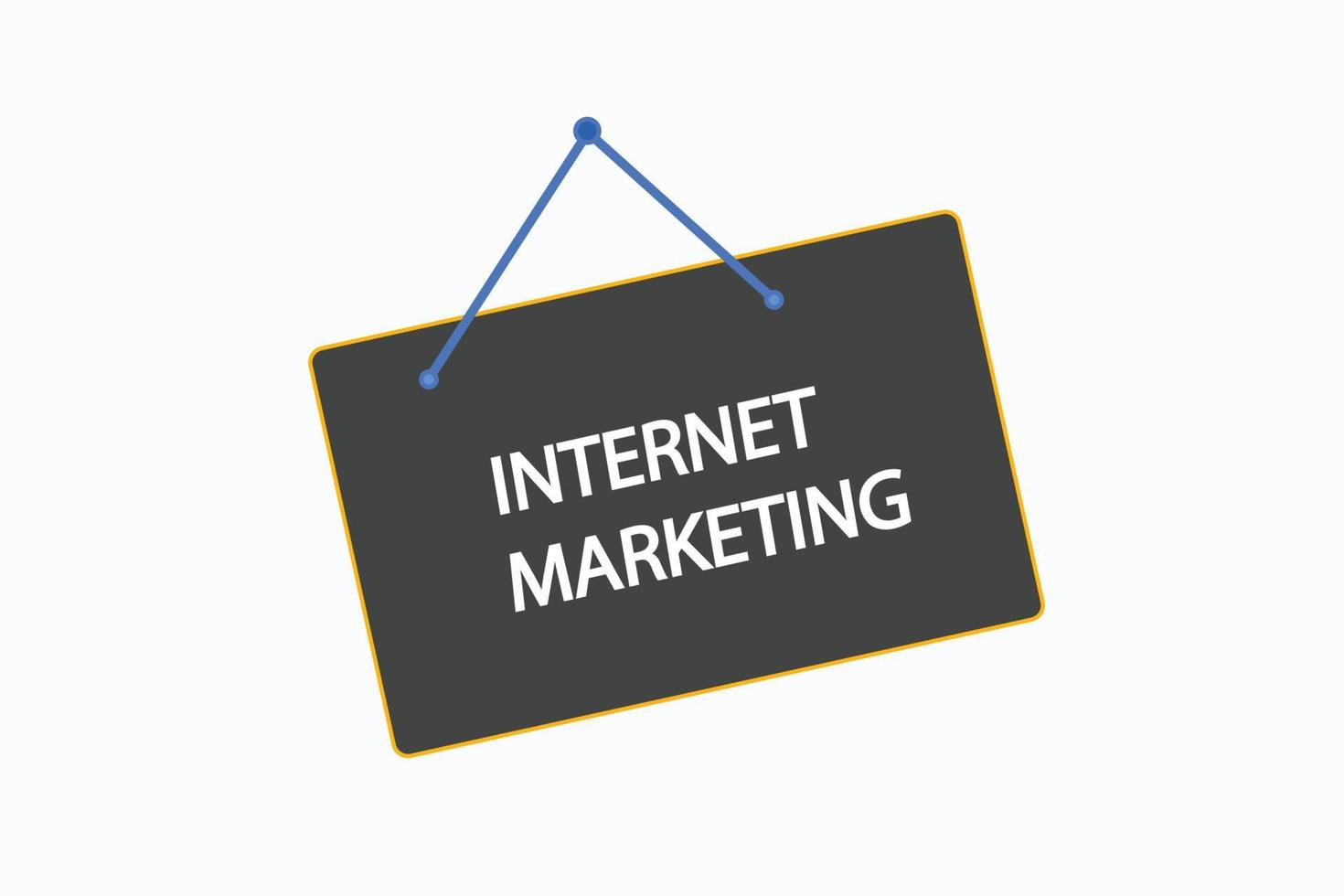 Schaltflächenvektoren für Internet-Marketing. Zeichenetikett Sprechblase Internet-Marketing vektor