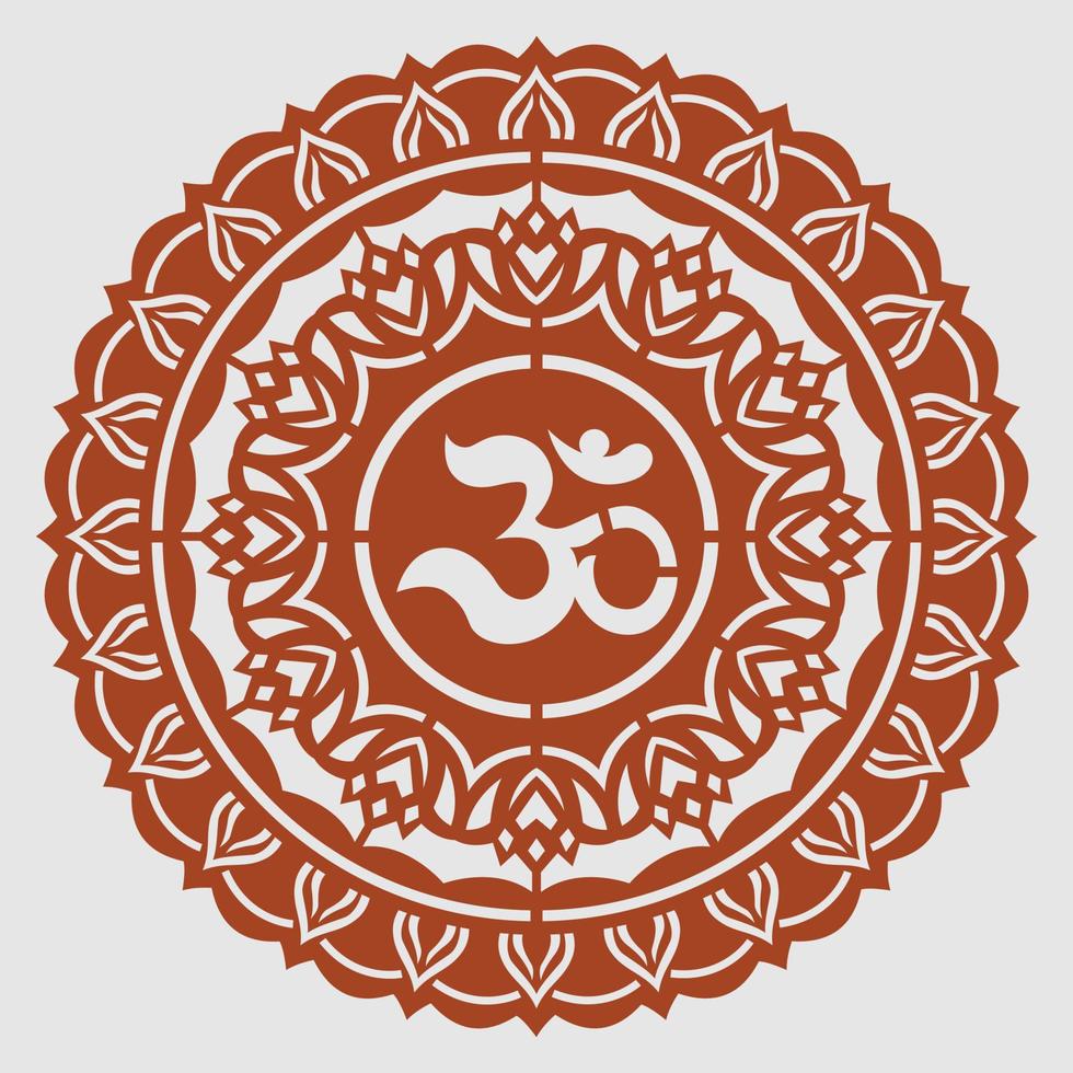 Om-Mandala-Kreis-Design. Om-Vektor. vektor