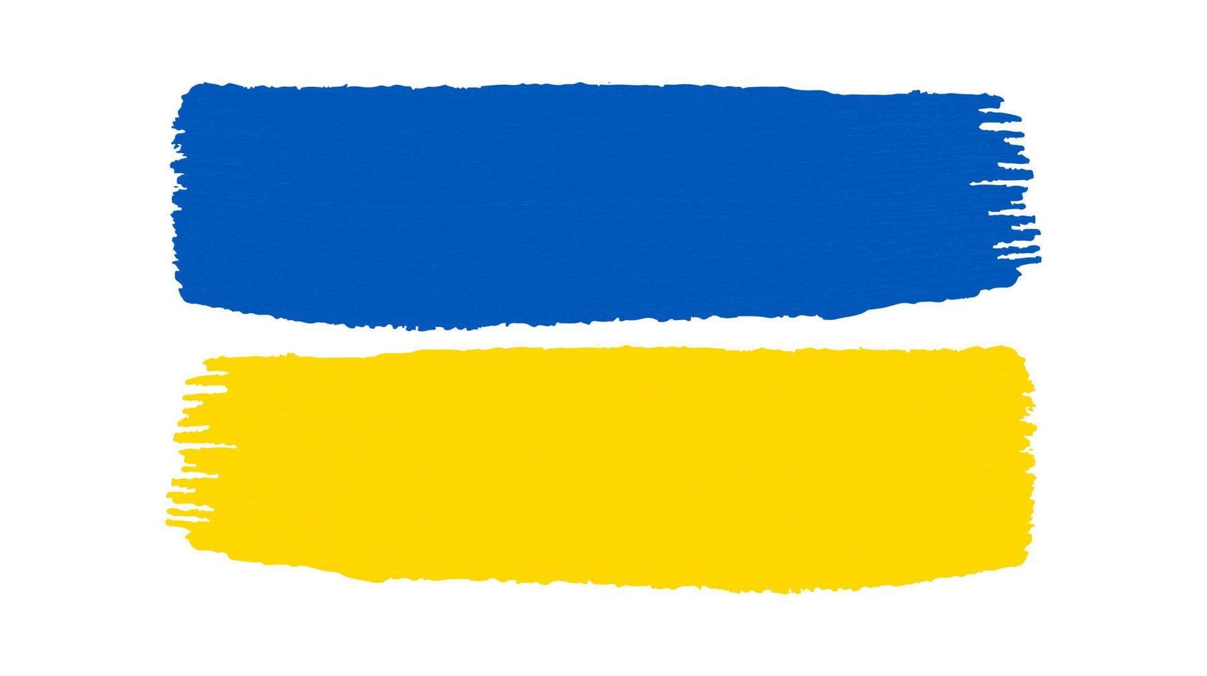 ukrainska nationell flagga i grunge stil. målad med en borsta stroke flagga av ukraina. vektor illustration