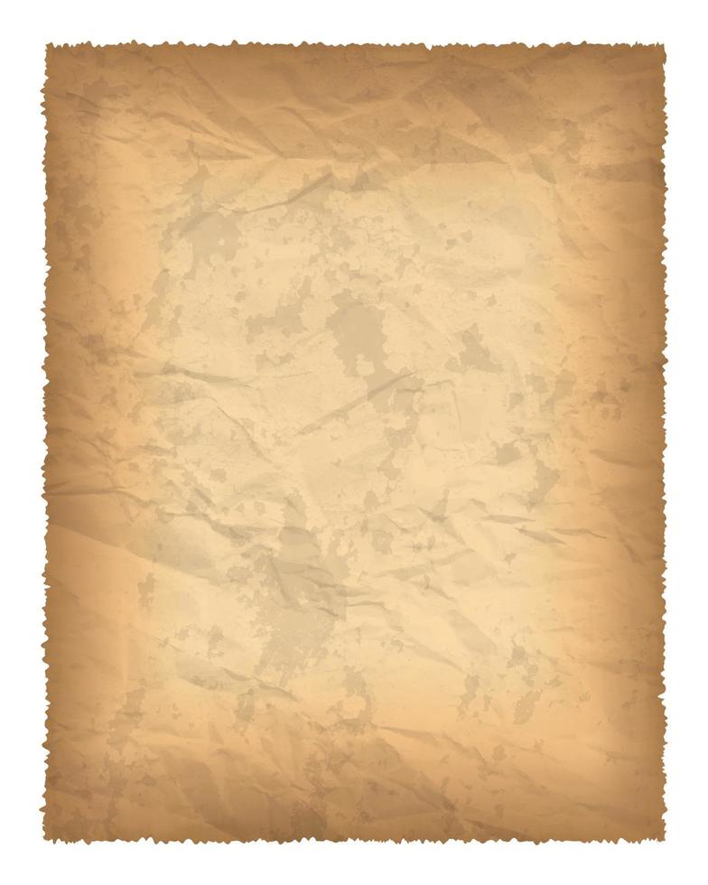 gammal papper med bränd kanter isolerat på vit bakgrund med plats för din text. vektor illustration