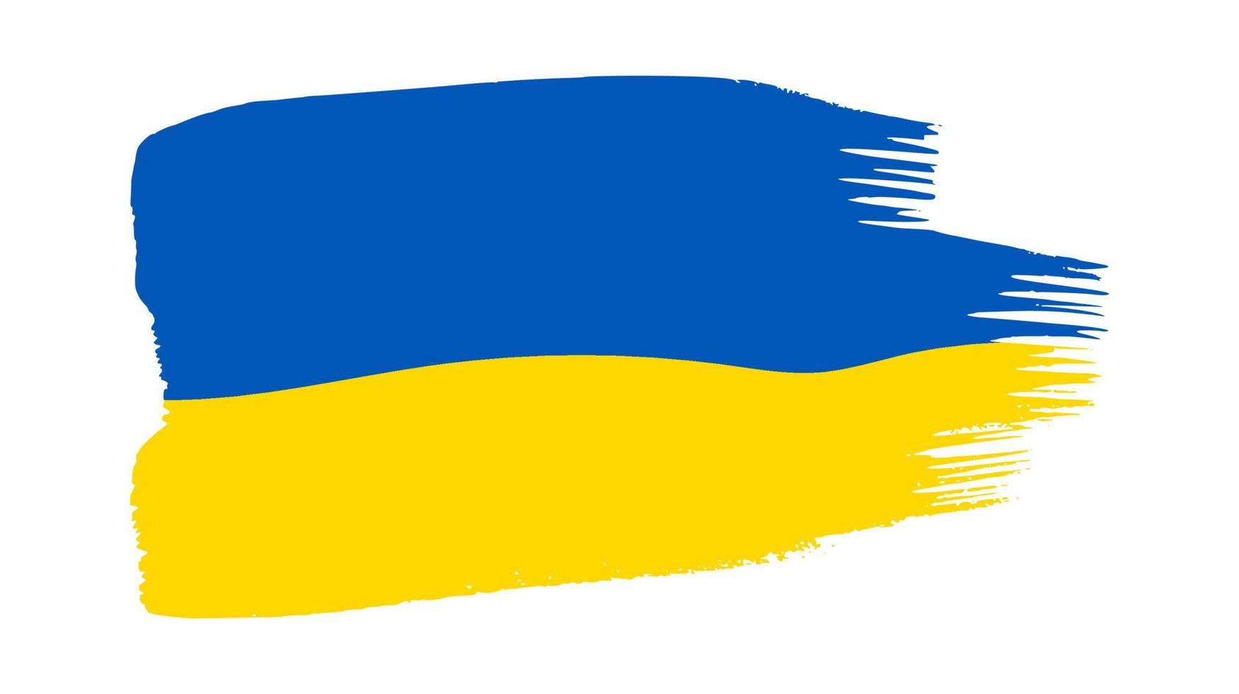 ukrainska nationell flagga i grunge stil. målad med en borsta stroke flagga av ukraina. vektor illustration