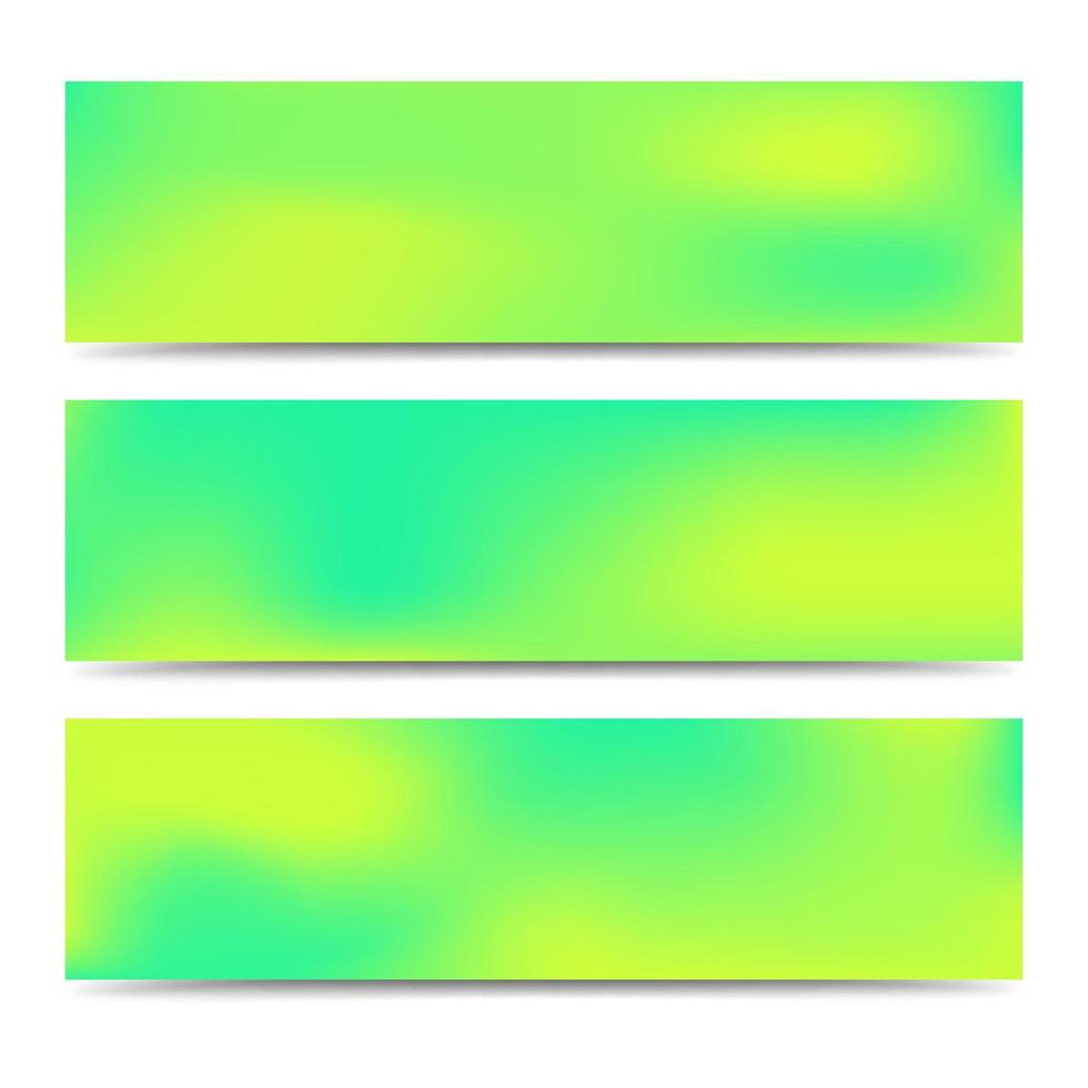 glatte abstrakte verschwommene grüne Banner mit Farbverlauf gesetzt. abstrakter kreativer mehrfarbiger hintergrund. Vektor-Illustration vektor