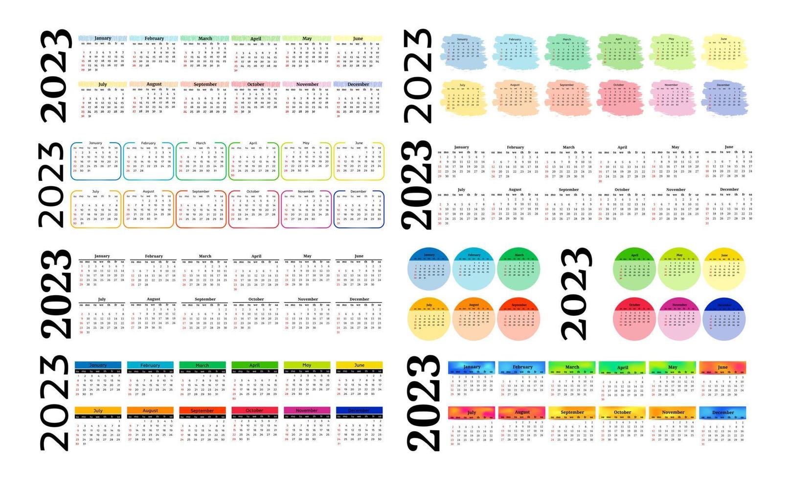 kalender för 2023 isolerat på en vit bakgrund vektor