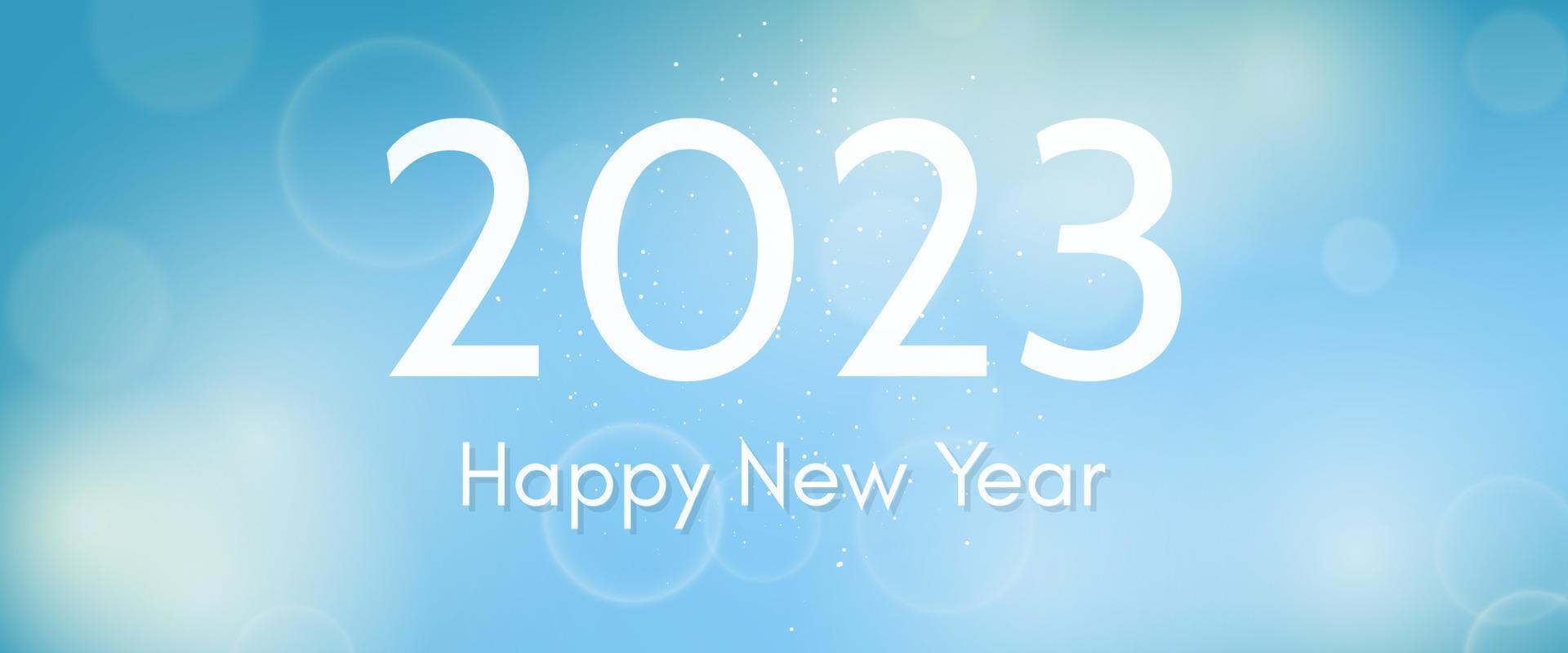 Frohes neues Jahr 2023 Inschrift auf verschwommenem Hintergrund vektor