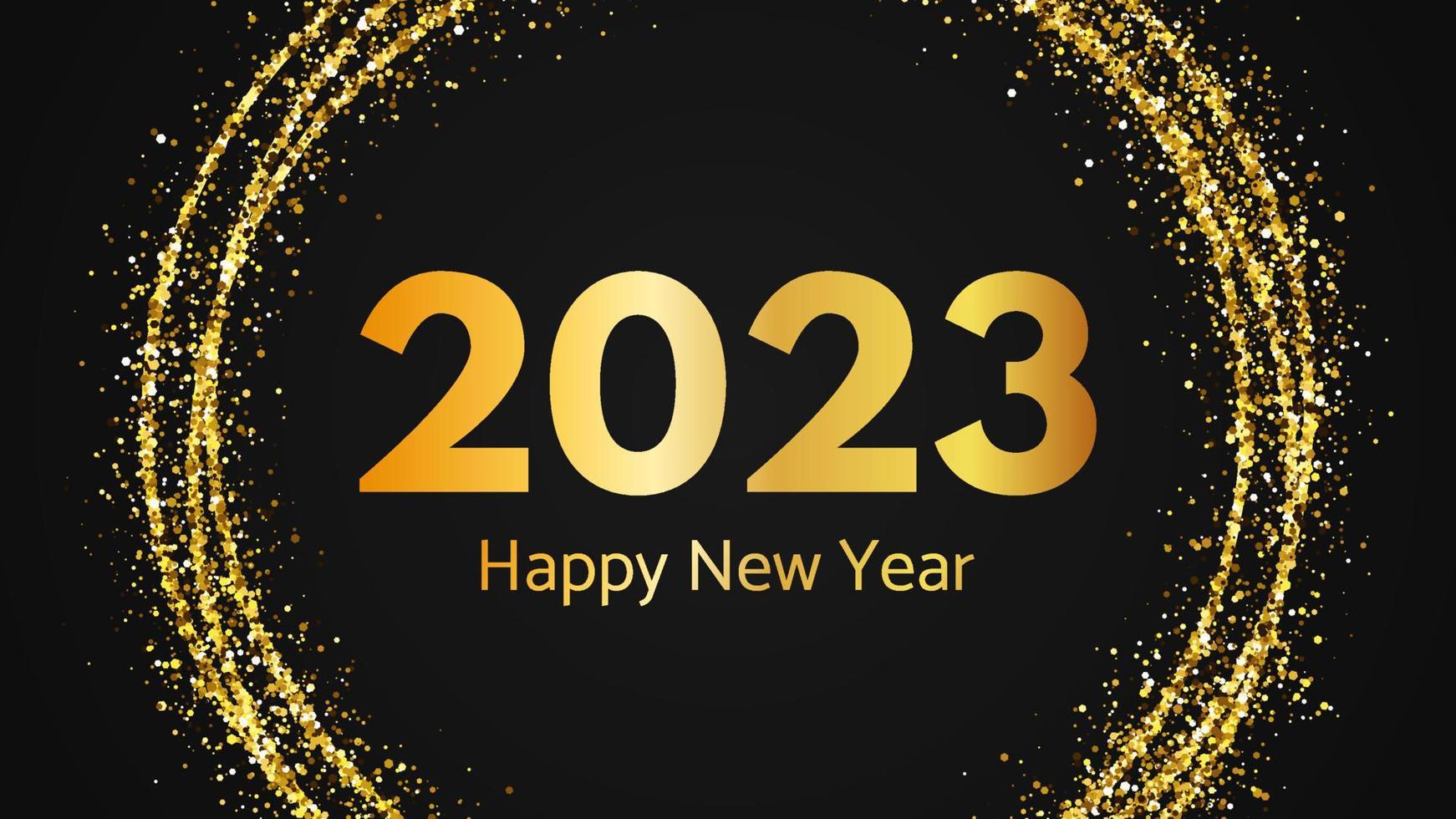 2023 frohes neues Jahr Goldhintergrund vektor