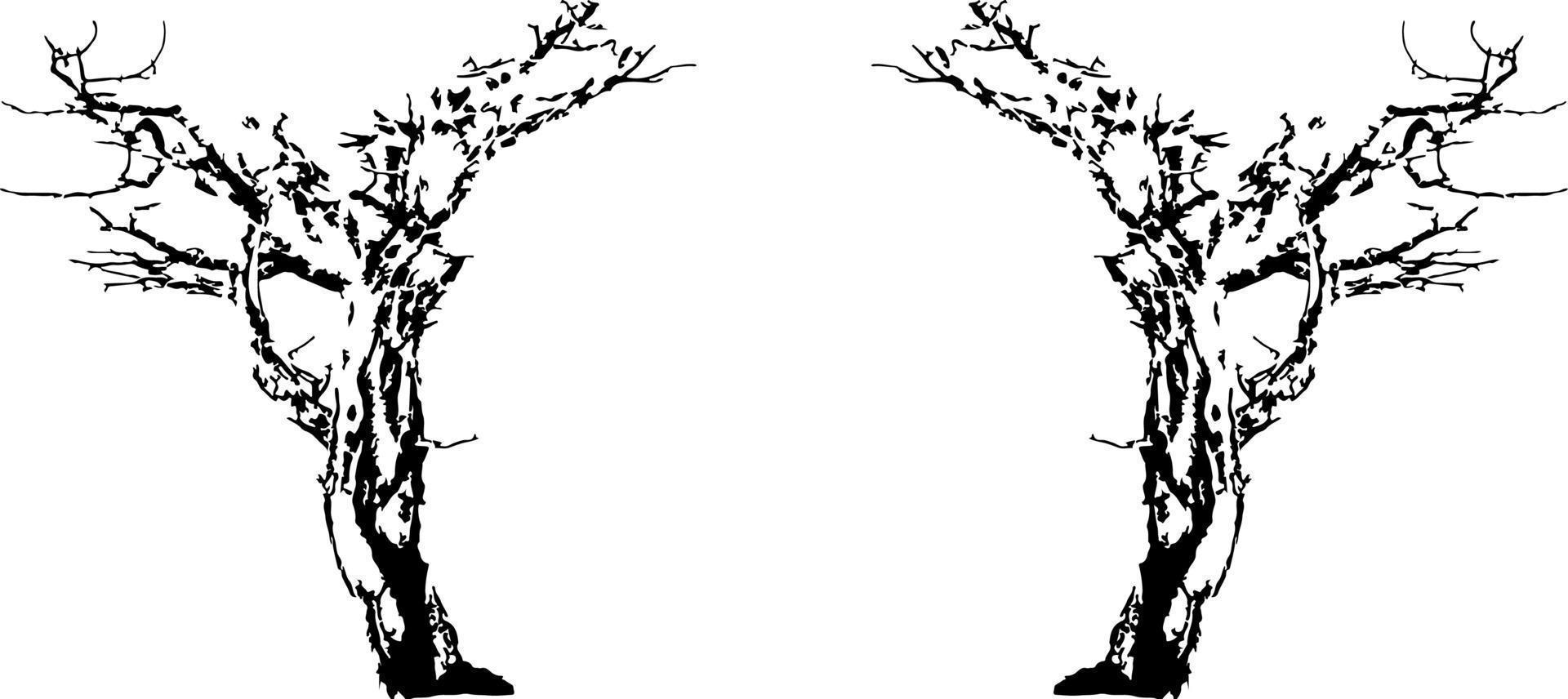 Schwarze Bäume isoliert auf weißem Hintergrund. Baum-Silhouetten. Gestaltung von Bäumen für Plakate, Banner und Werbeartikel. Vektor-Illustration vektor