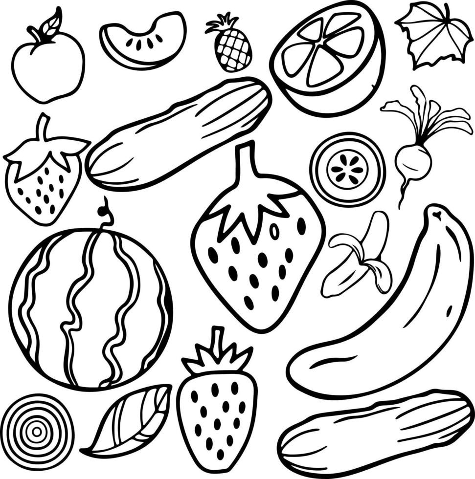 vegetarian skiss vektor teckning översikt illustration design