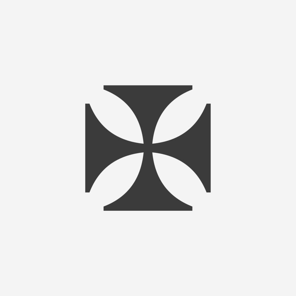 maltese korsa ikon vektor. kristen, religion, kristendom, katolik, protestant tro, korståg, krucifix, korsfarare tecken symbol vektor