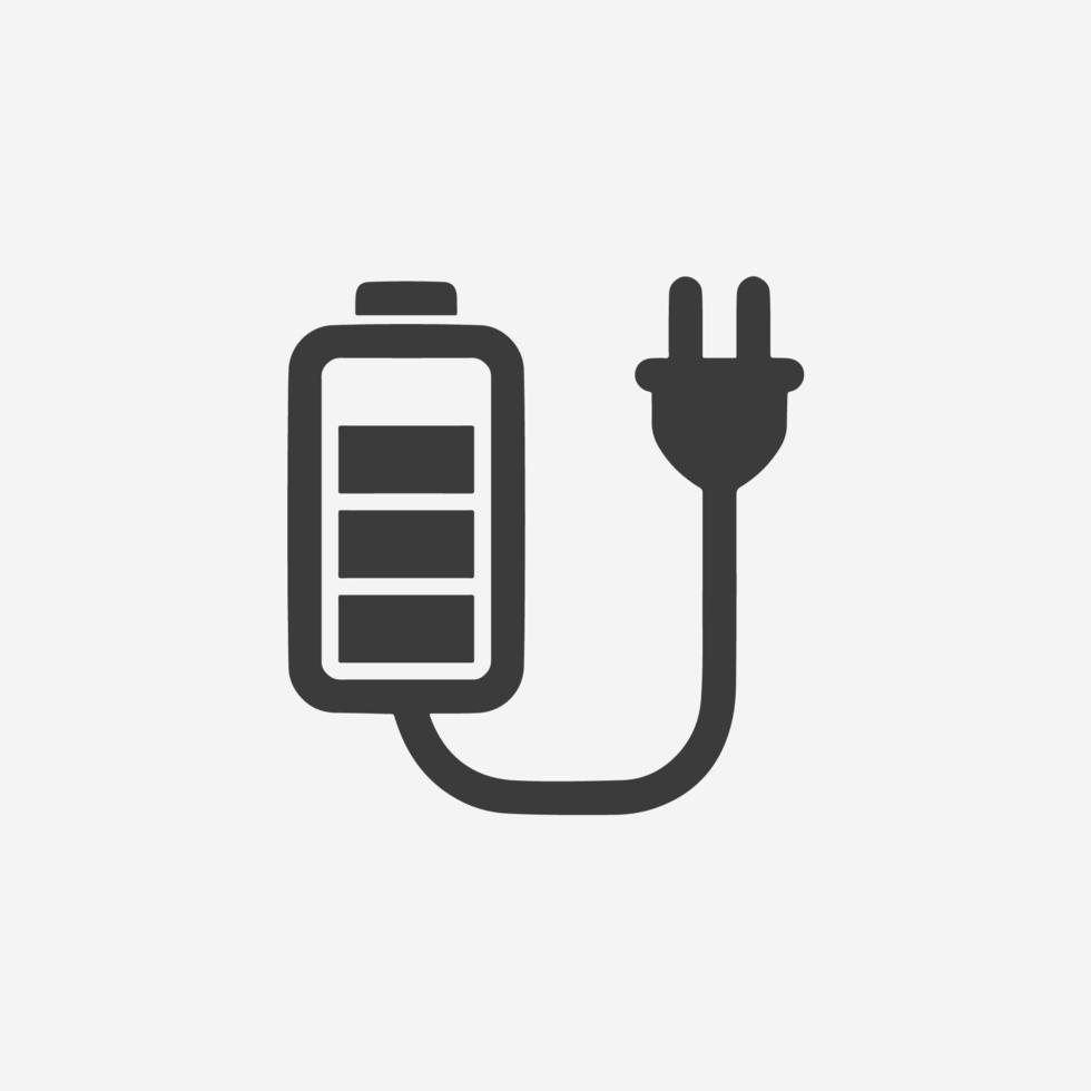 batteri ackumulator laddare ikon vektor symbol tecken