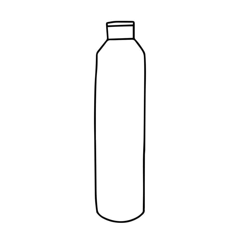 wiederverwendbare öko-wasserflasche-doodle-illustration. Zero-Waste-Öko-Flasche. vektor