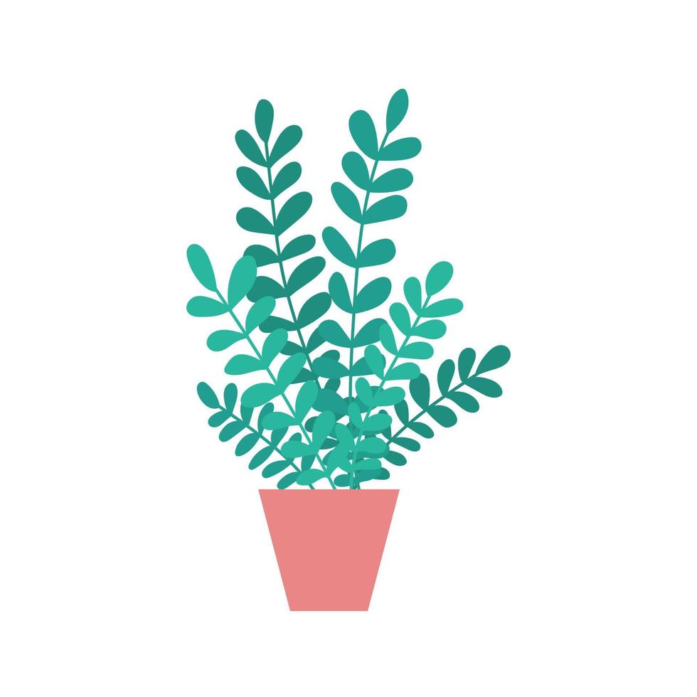Zimmerpflanze-Vektor-Illustration. Wohnungspflanze ClipArt im flachen Stil vektor