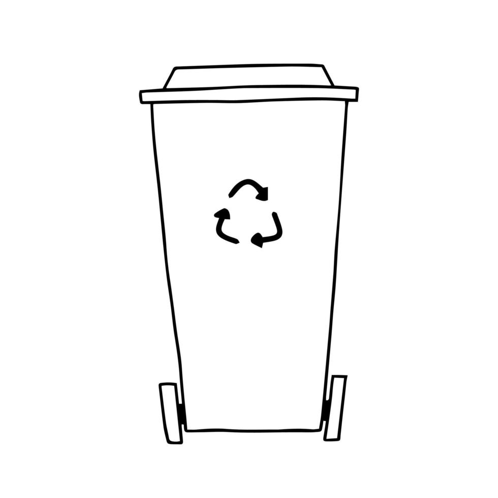 Mülleimer kritzeln Vektor. papierkorb recyceln illustration vektor