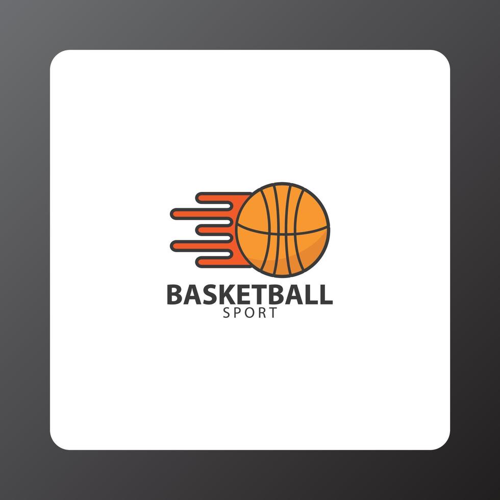 einfaches design des basketballsportlogos vektor