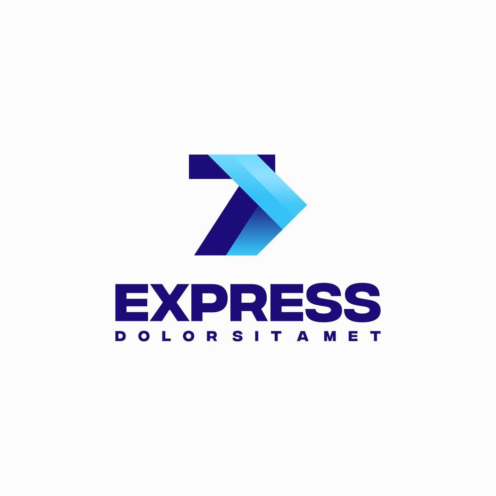 schnelle Express-7-Nummern-Logo-Designs Konzeptvektor, Express-Pfeil-Logo-Designs-Symbol vektor