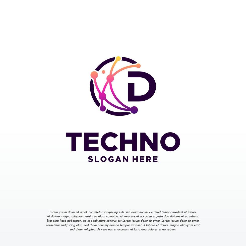 d Anfangspixel-Technologie-Logo entwirft Konzeptvektor, Netzwerk-Internet-Digitaldraht-Logo vektor