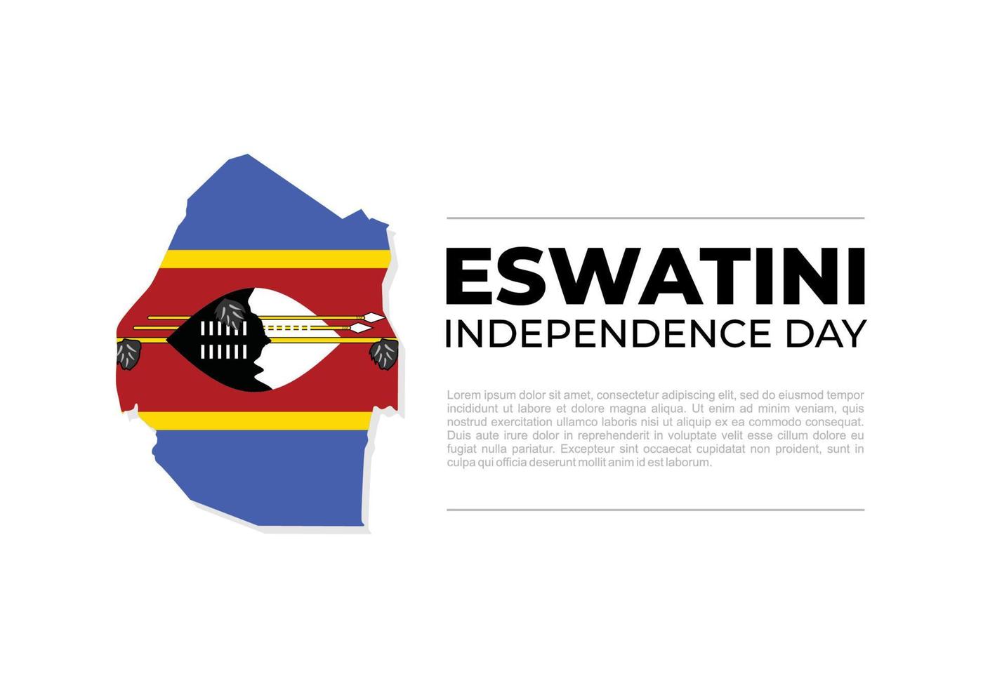 eswatini unabhängigkeitstag hintergrund gefeiert am 6. september vektor