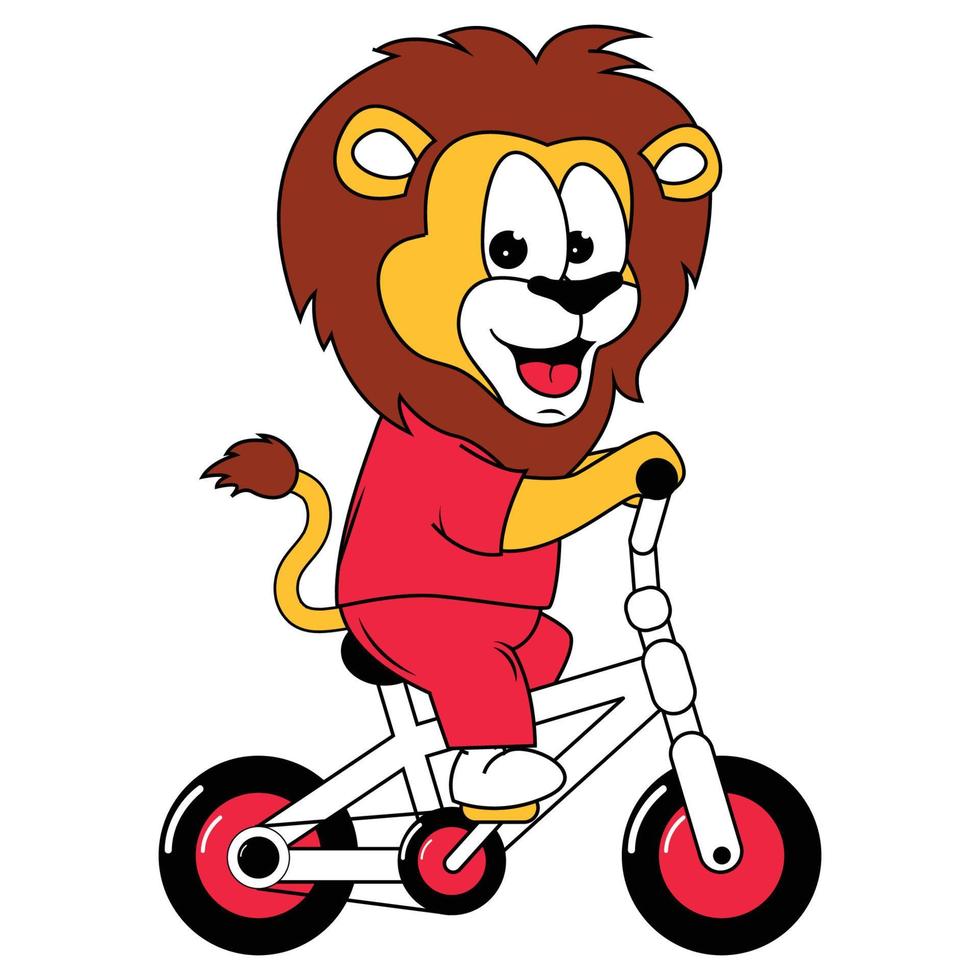 söt djur- tecknad serie rida cykel vektor