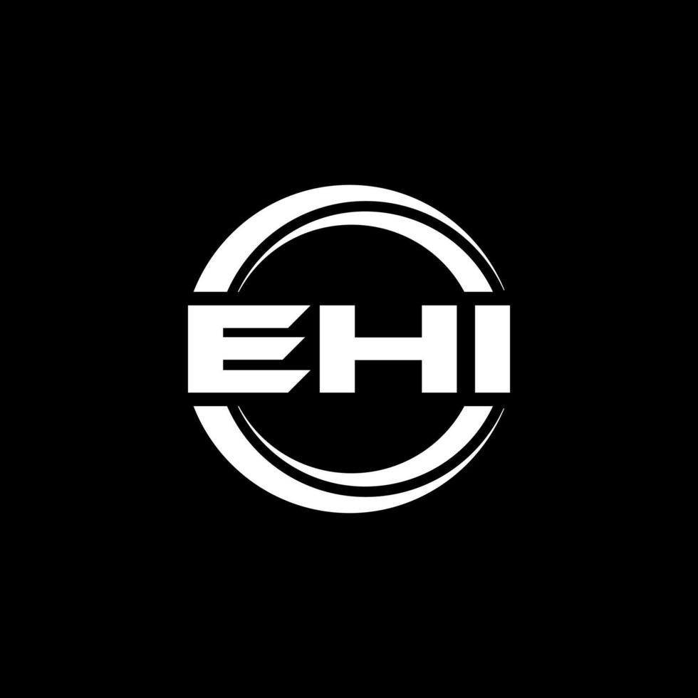 ehi brev logotyp design i illustration. vektor logotyp, kalligrafi mönster för logotyp, affisch, inbjudan, etc.