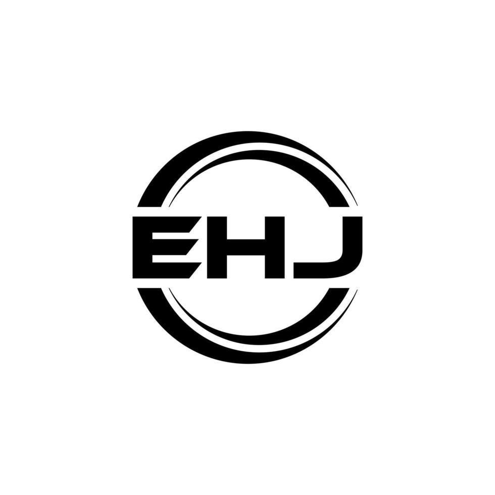 ehj brev logotyp design i illustration. vektor logotyp, kalligrafi mönster för logotyp, affisch, inbjudan, etc.