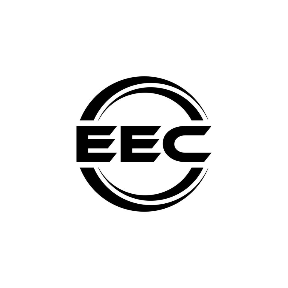 eec brev logotyp design i illustration. vektor logotyp, kalligrafi mönster för logotyp, affisch, inbjudan, etc.